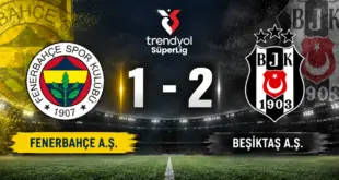 Fenerbahçe Beşiktaş maçı 1-2 Bitti